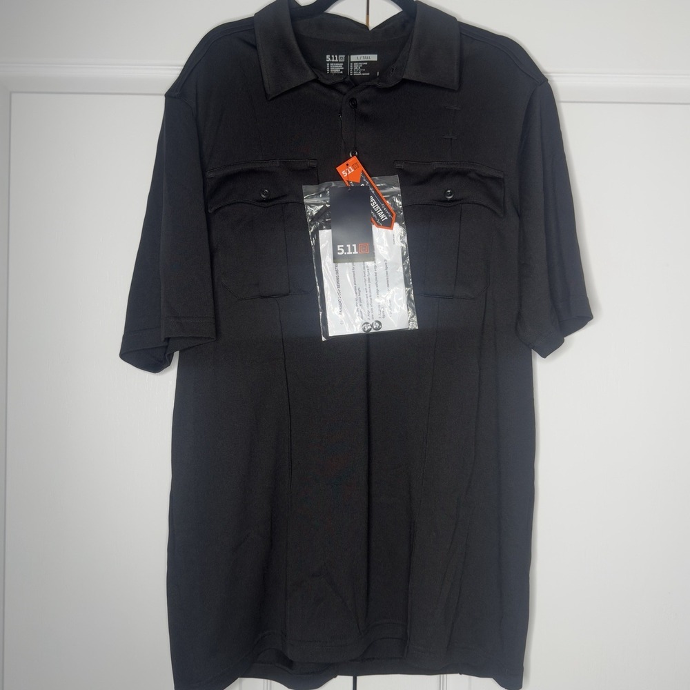 5.11 Tactical Shirt Mens Large/ T Black Short Sleeve Button Up Work Uniform Duty